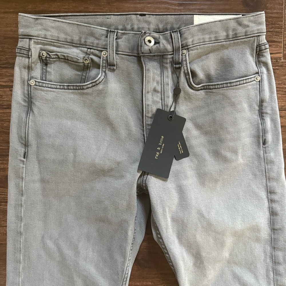 rag & bone Men’s Slim Straight Jeans in Light Gray
